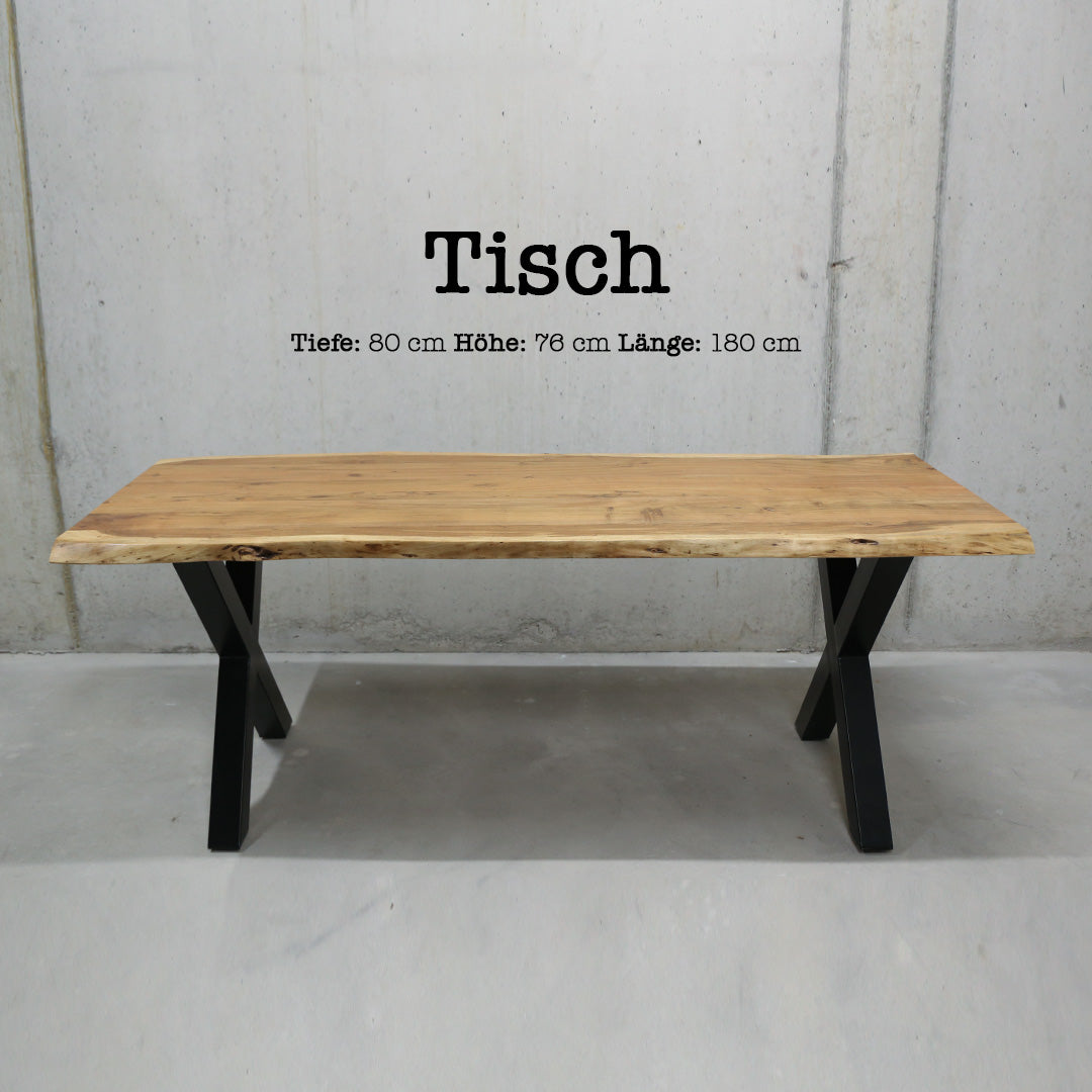Akazienholz Tisch "The X Table 180"