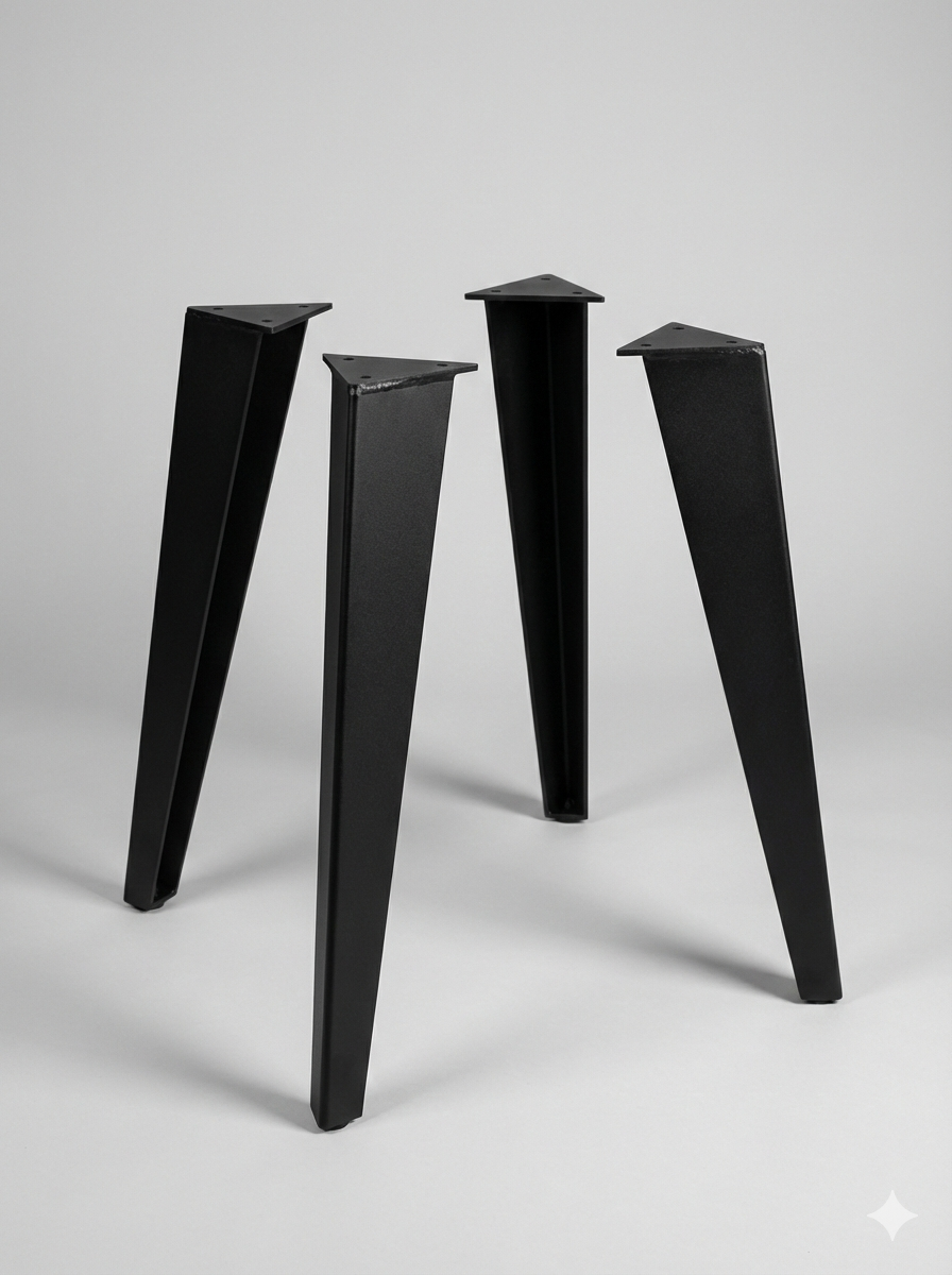 Tischbeine „Tapered“ – Stahl Schwarz (4er-Set)