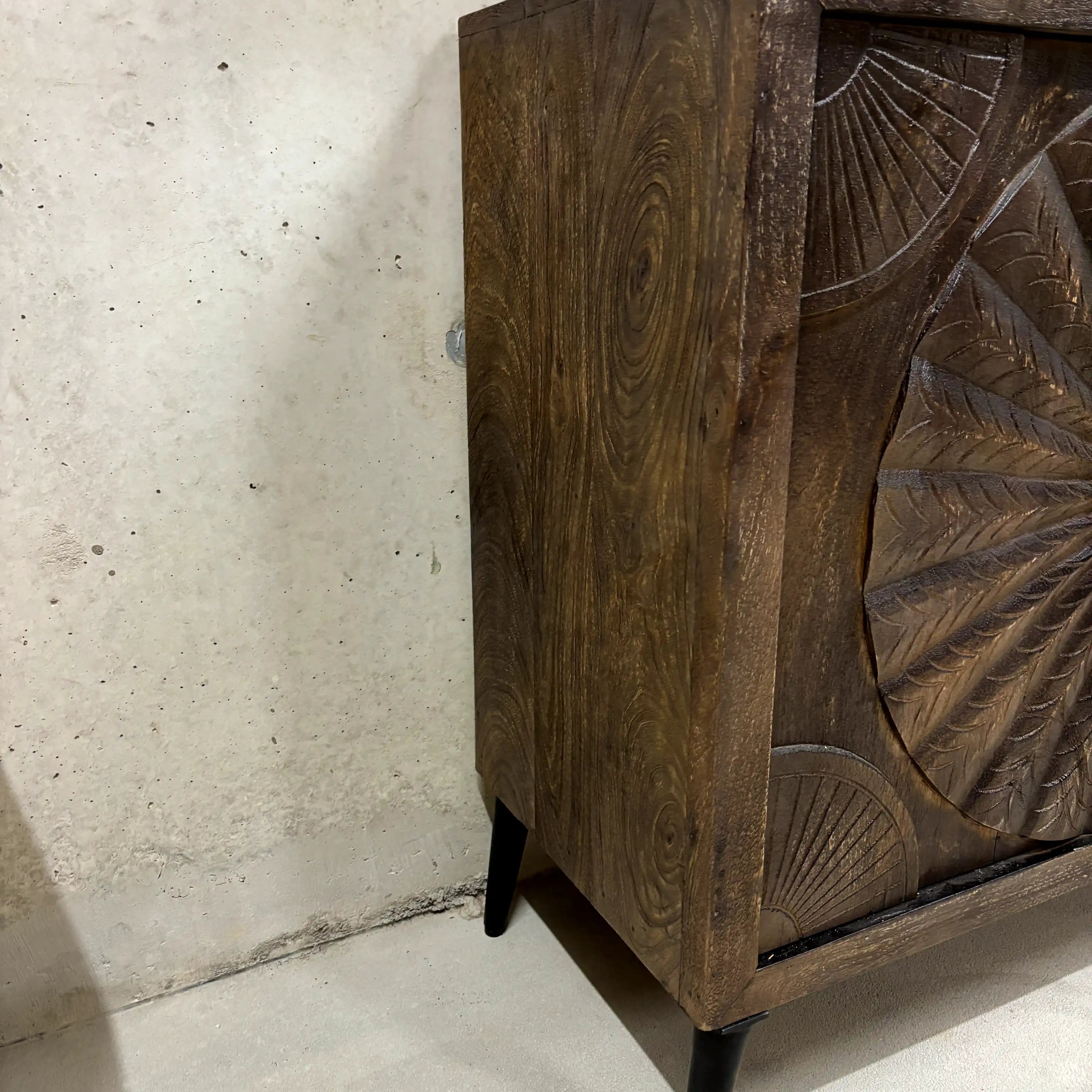 Sideboard -Mango 2 Türen Handgeschnitzt