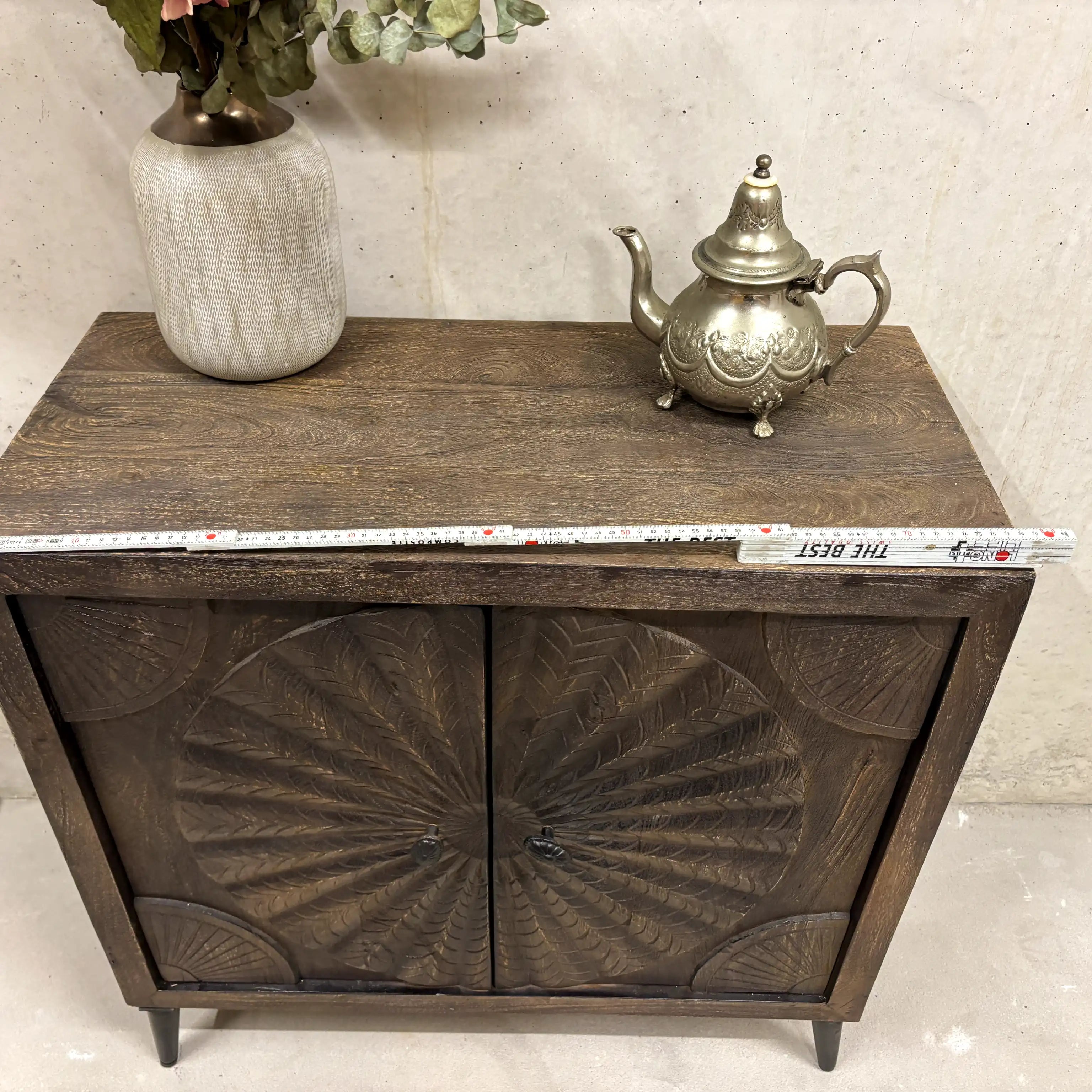 Sideboard -Mango 2 Türen Handgeschnitzt