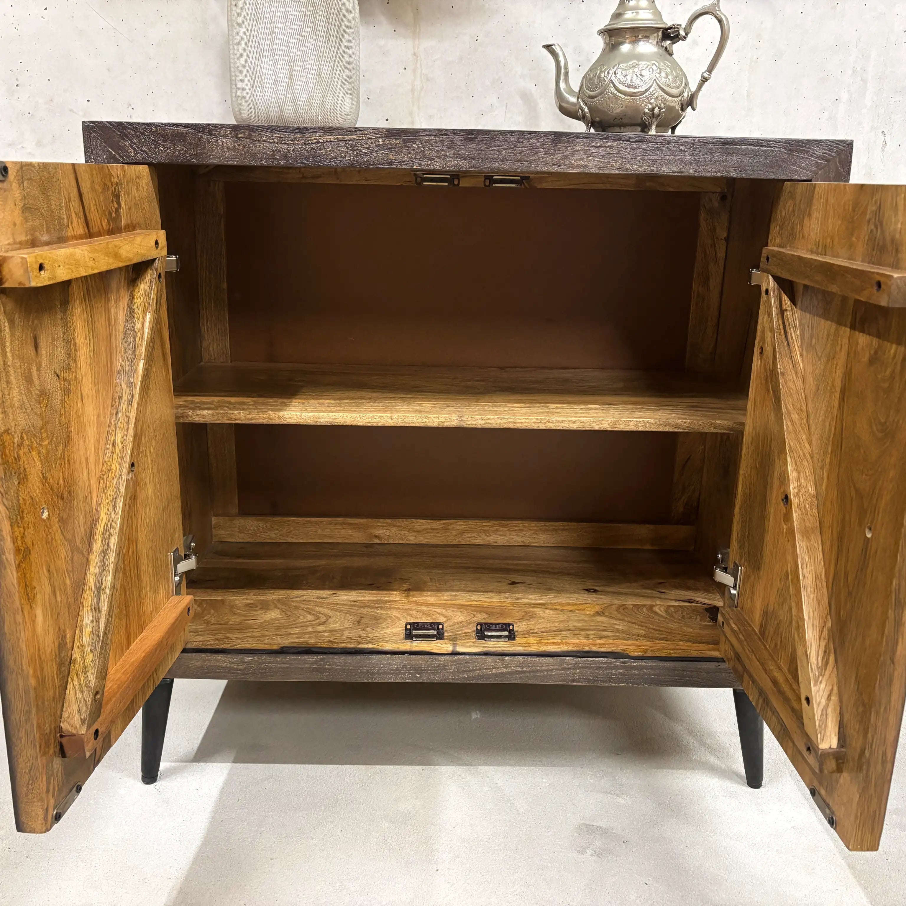 Sideboard -Mango 2 Türen Handgeschnitzt