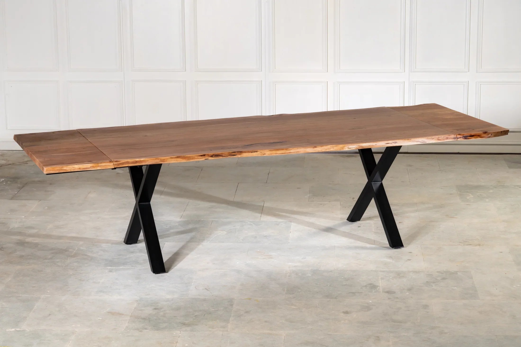 Live Edge Ausziehtisch 220–300 cm – Wähle Tischplatte & Beine