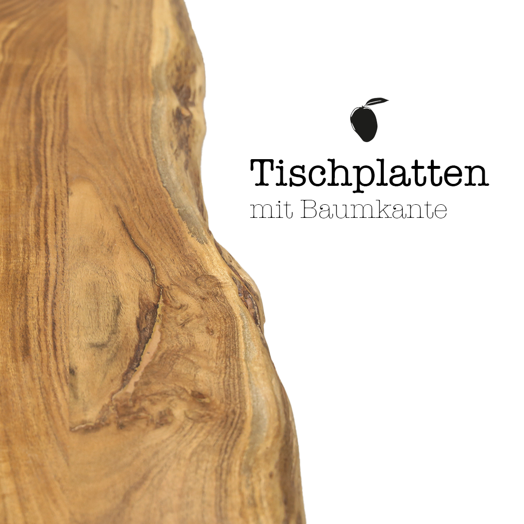 Akazienholztisch mit Baumkante  „The Sturdy Live edge Table 200“