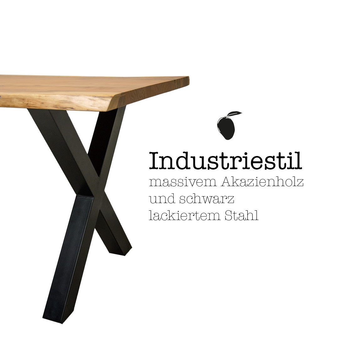 Akazienholz Tisch "The X Table 200"