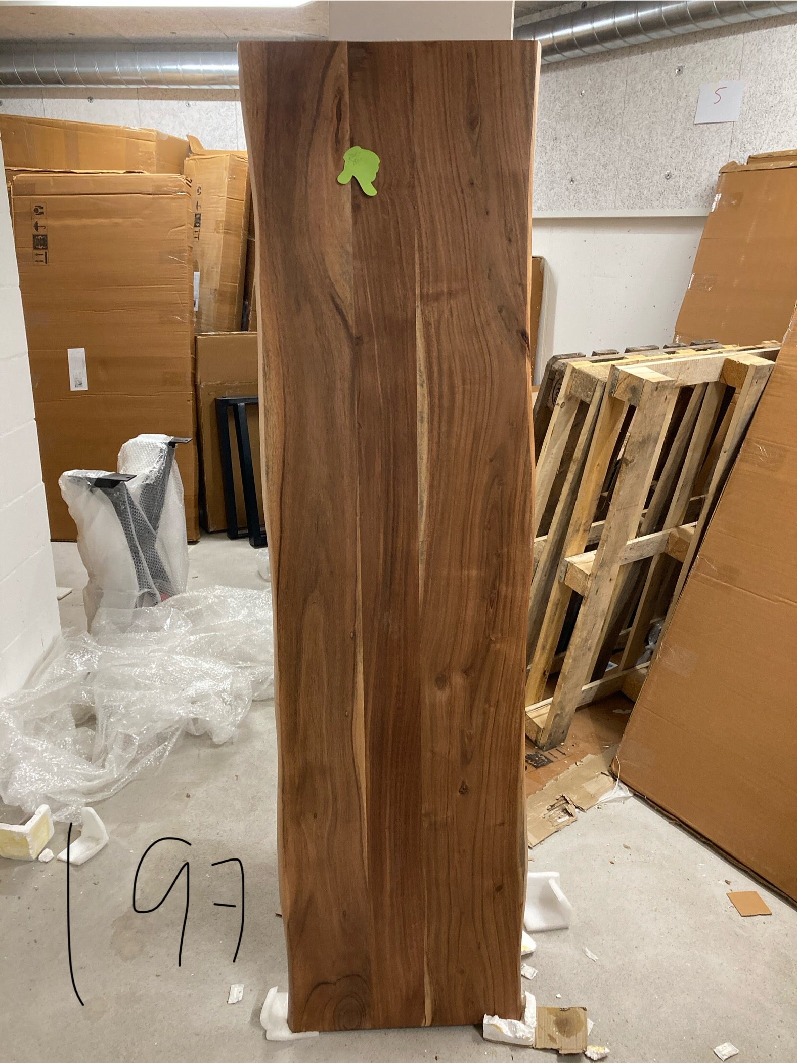 Acacia wood bench with tree edge