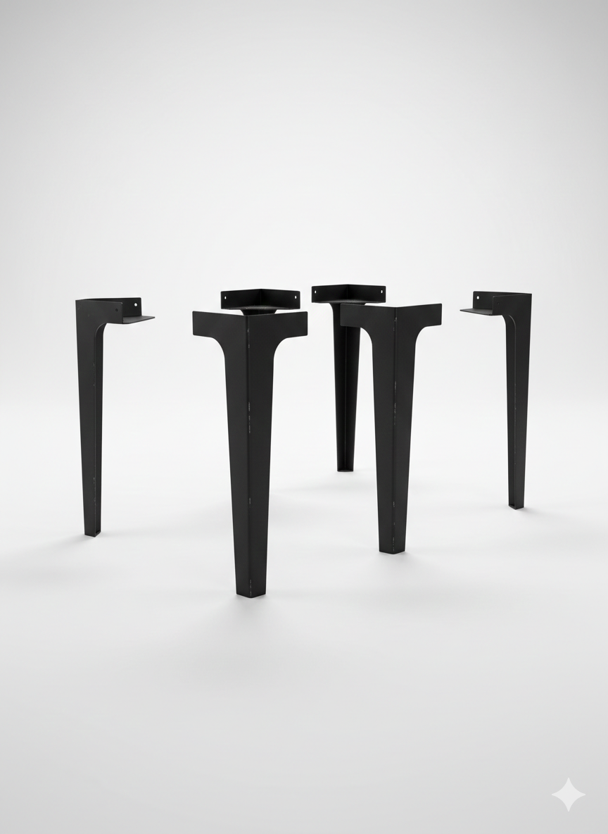 Tischbeine „Corner“ – Stahl, Schwarz (4er-Set)