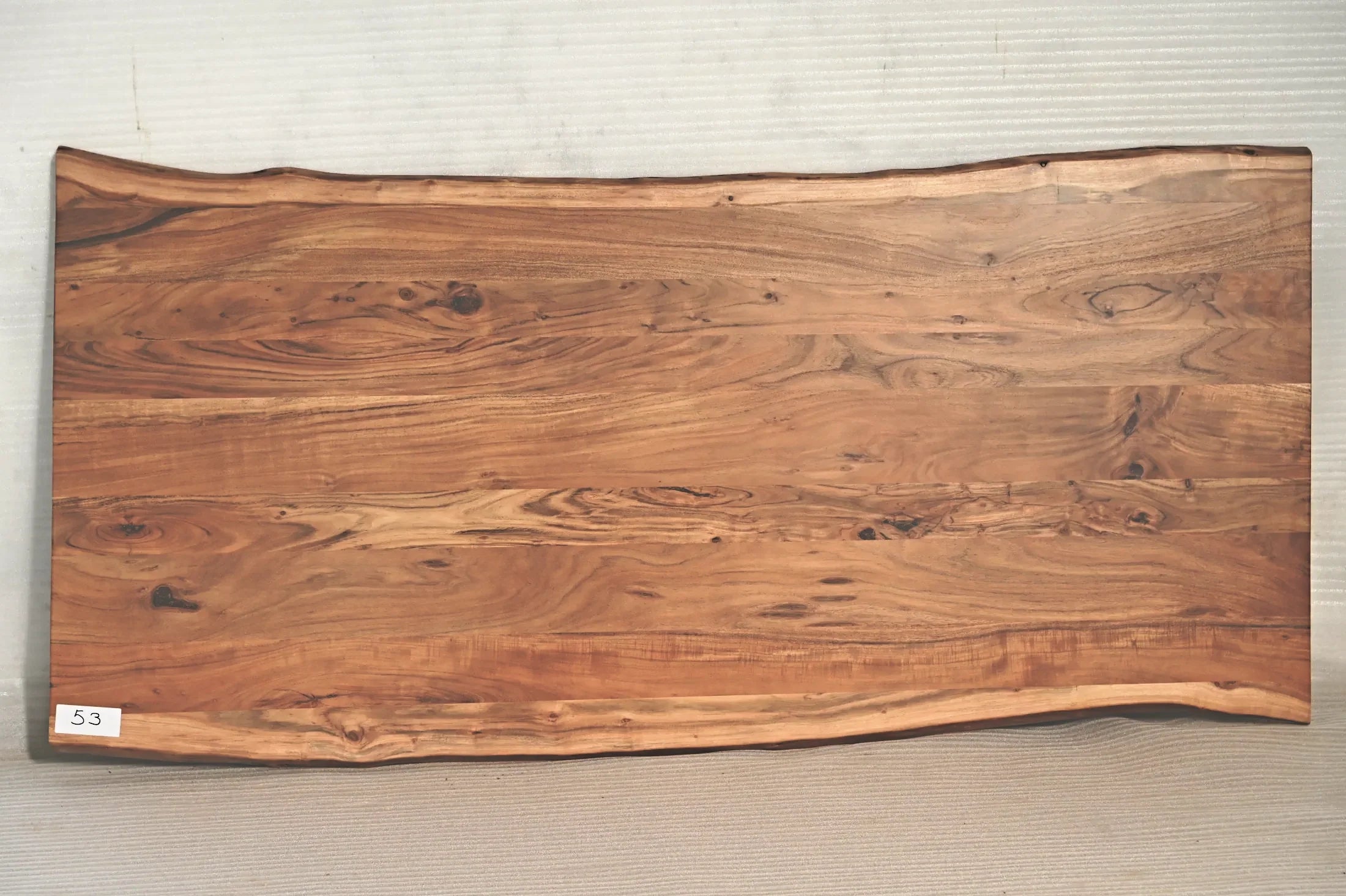 Baumkante Tischplatte Unikat 053 – Akazie 200 cm, Aufsicht #Tischplatte_Unikat 053