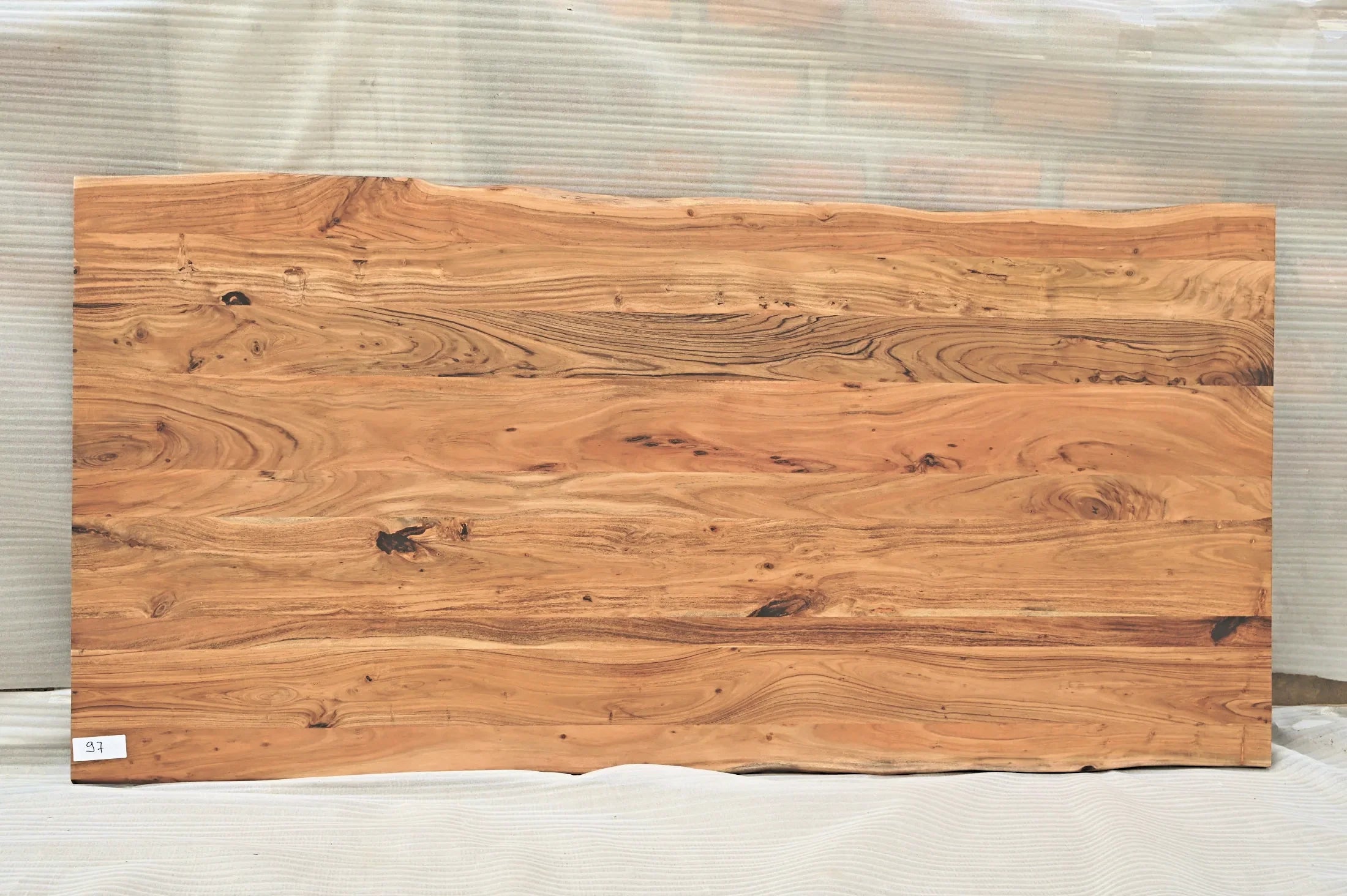 Baumkante Tischplatte Unikat 097 – Akazie 240 cm, Aufsicht #Tischplatte_Unikat 097