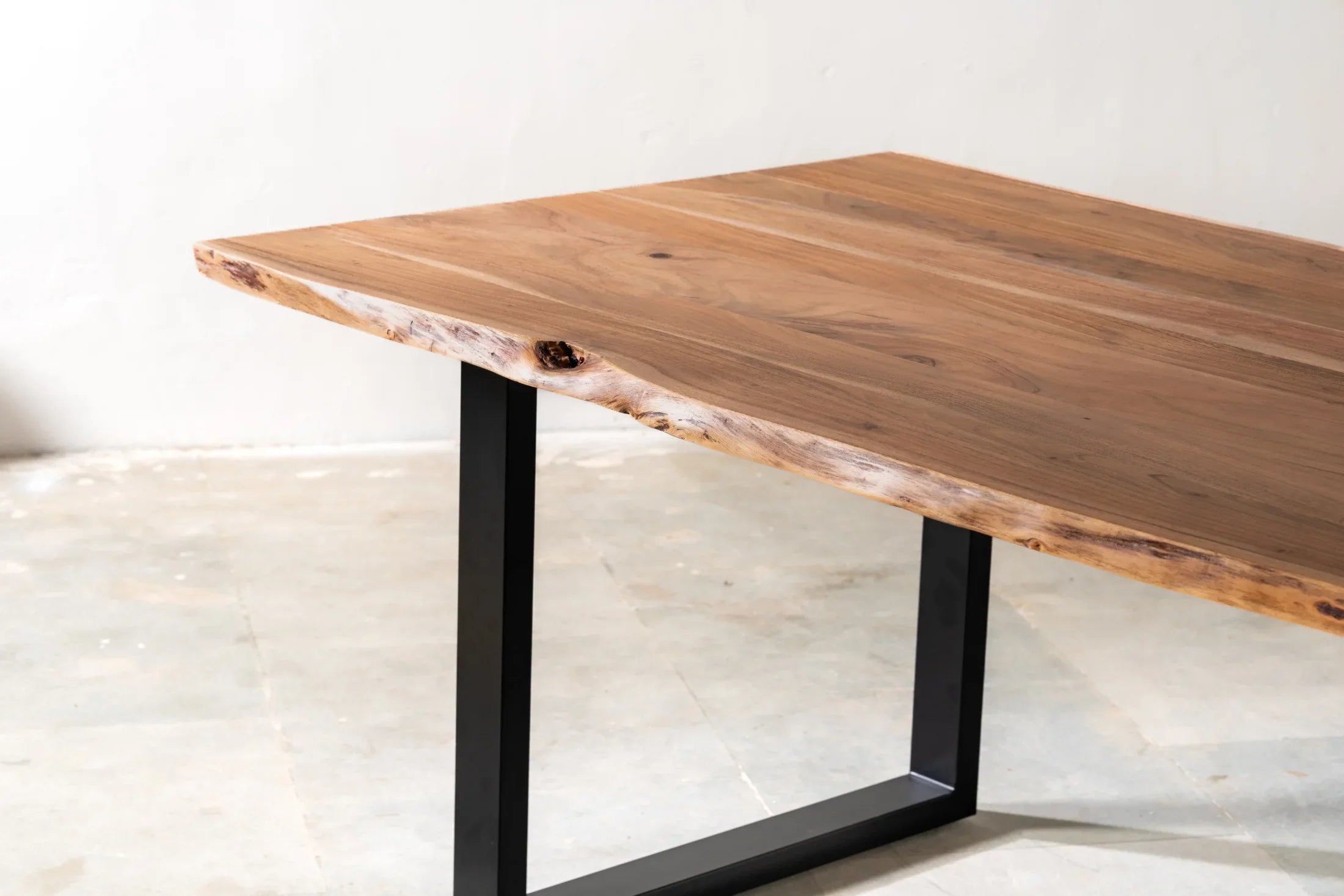 Beinset Live Edge 220–300 cm – U / X / Stahlplatte Split