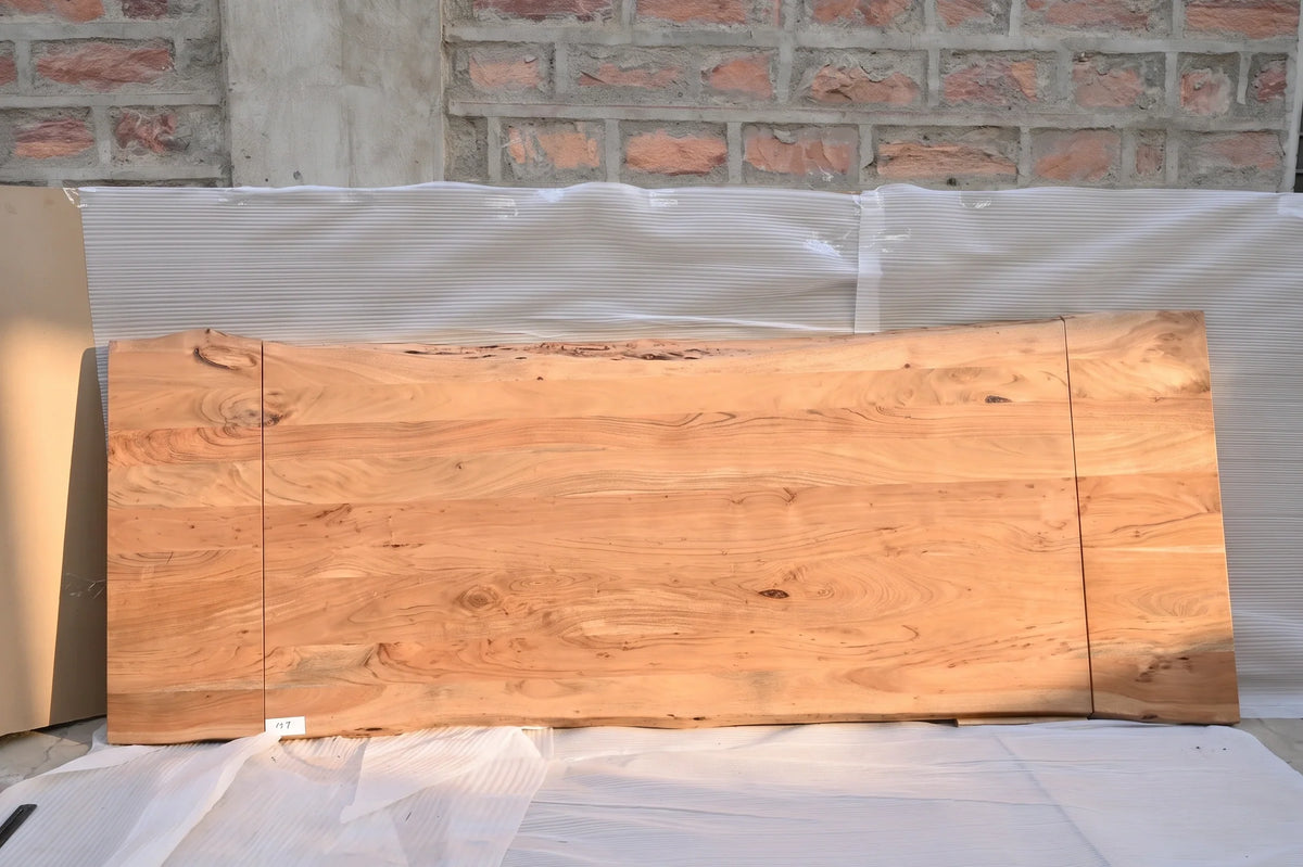 Baumkante Tischplatte Unikat 117 – Akazie 220–300 cm, Aufsicht #Tischplatte_Unikat 117