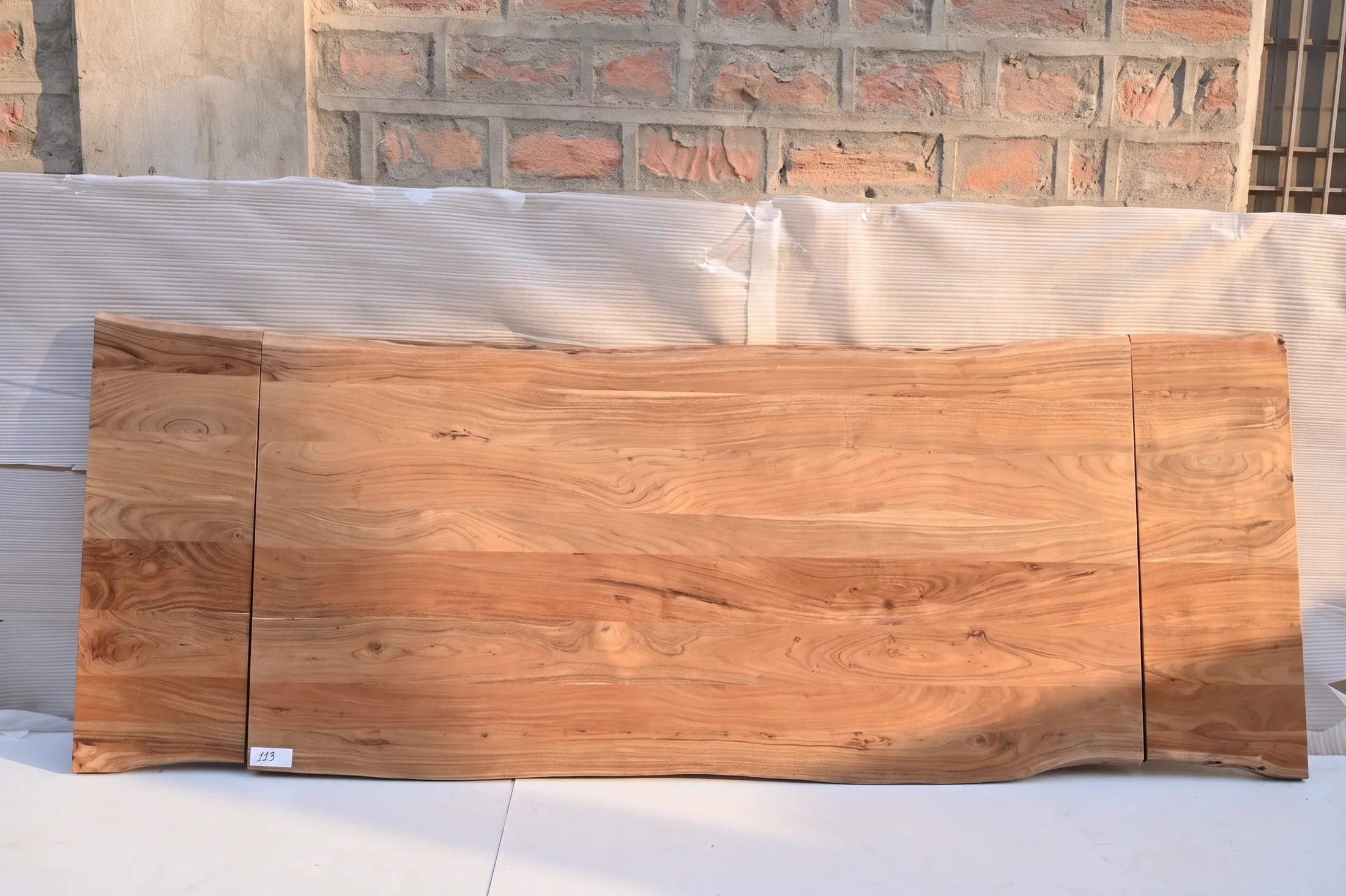 Baumkante Tischplatte Unikat 119 – Akazie 220–300 cm, Aufsicht #Tischplatte_Unikat 119
