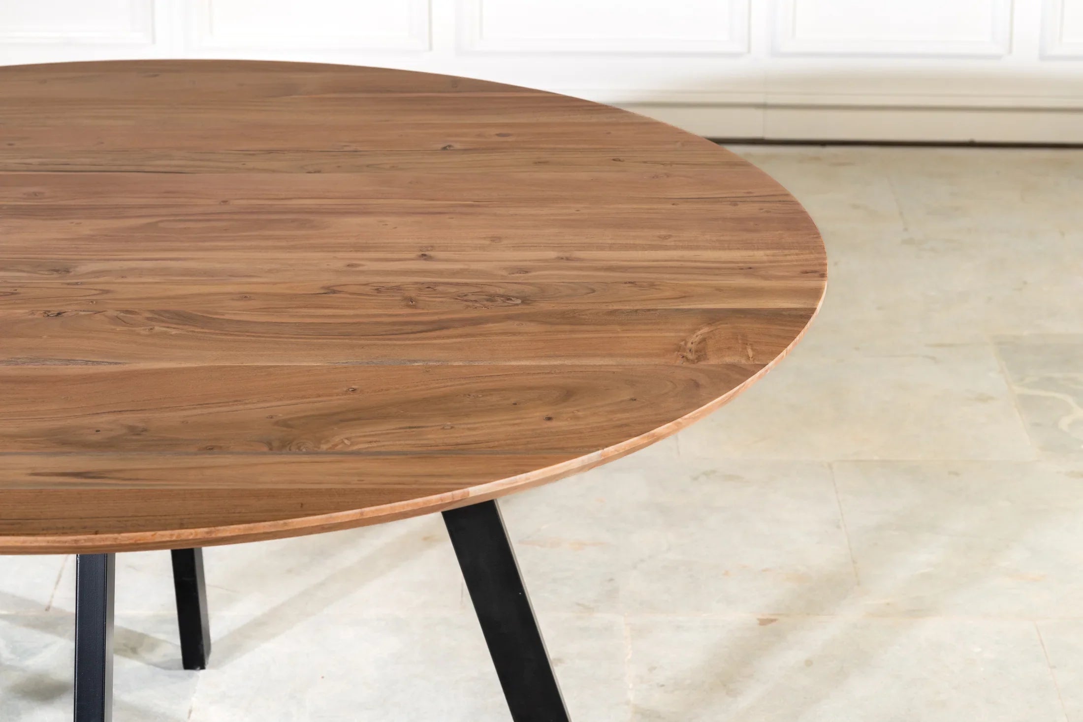 Runder Esstisch 150 cm Akazie – 4 Beine (SGL)