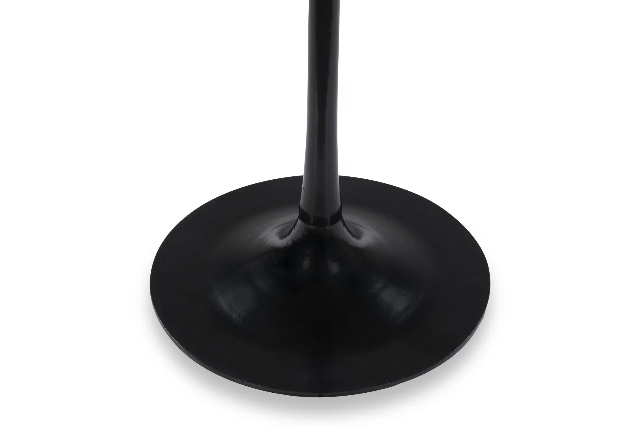 Runder Beistelltisch 75 cm Akazie – schwarzes Bein